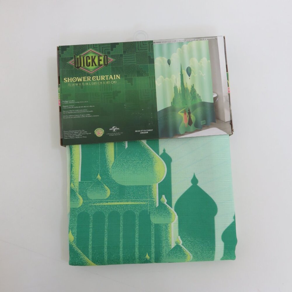 (#113) Wicked Glinda, Elphaba, & The Emerald City Shower Curtain